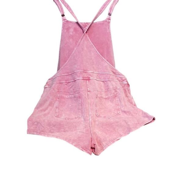 TORRID Plus Size Mauve Wash  Shortfall French Terry Surf Skulls Short Overalls - Picture 9 of 16